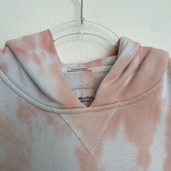 Abercrombie & Fitch Garment Dyed Tie-Dye Soft A&F Hoodie Blush Pink/White - Picture 4 of 8